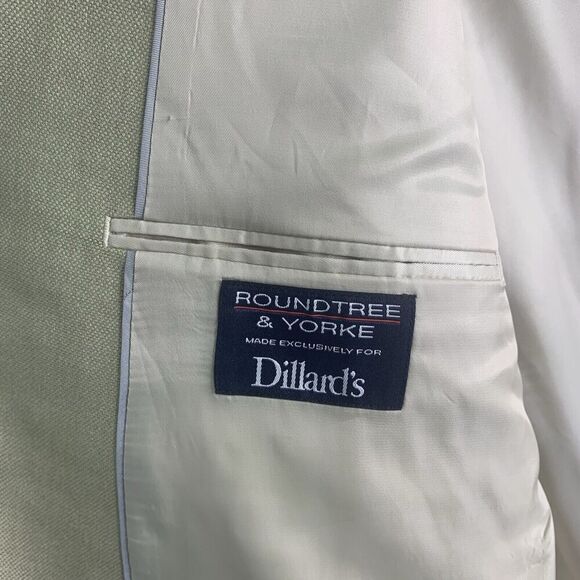 Roundtree & Yorke Silk Worsted Wool Sport Coat Mens Size 48R Beige NWT $199 - Picture 6 of 9